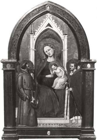 Anonimo — Maestro di Santa Verdiana - sec. XIV/ XV - Madonna con Bambino in trono e santi — insieme